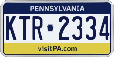 PA license plate KTR2334