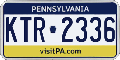 PA license plate KTR2336