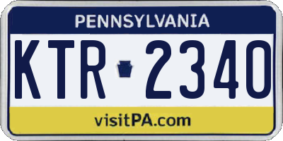 PA license plate KTR2340
