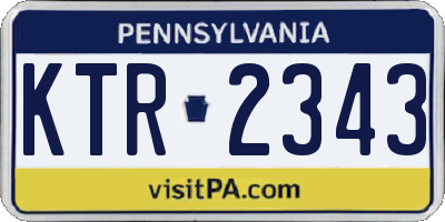 PA license plate KTR2343