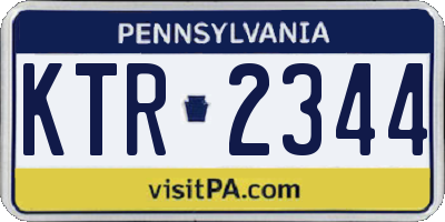 PA license plate KTR2344
