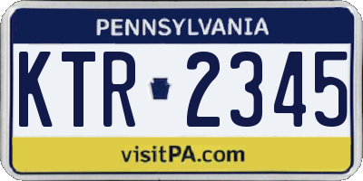 PA license plate KTR2345