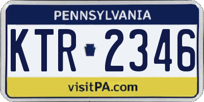 PA license plate KTR2346