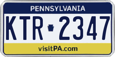 PA license plate KTR2347