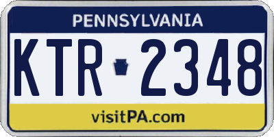 PA license plate KTR2348