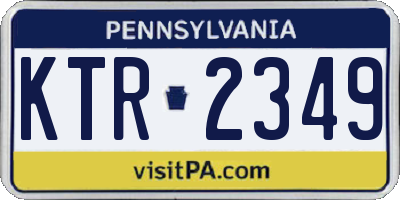 PA license plate KTR2349