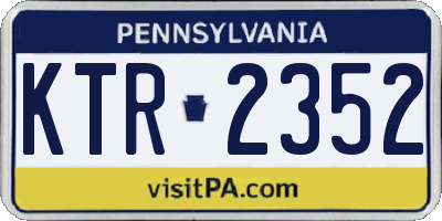 PA license plate KTR2352
