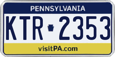 PA license plate KTR2353