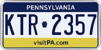 PA license plate KTR2357