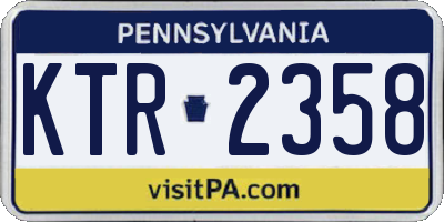 PA license plate KTR2358