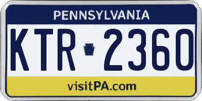 PA license plate KTR2360