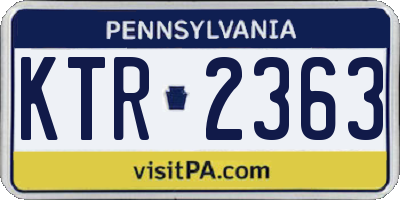 PA license plate KTR2363