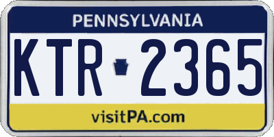 PA license plate KTR2365