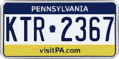 PA license plate KTR2367