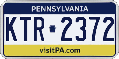 PA license plate KTR2372