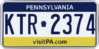 PA license plate KTR2374