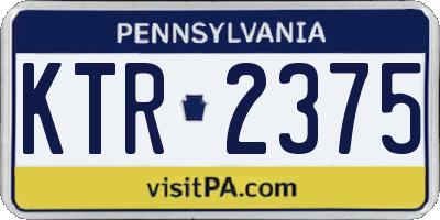 PA license plate KTR2375