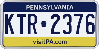 PA license plate KTR2376