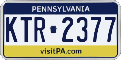 PA license plate KTR2377