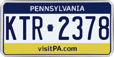 PA license plate KTR2378