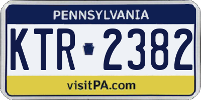PA license plate KTR2382