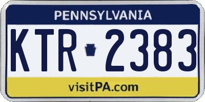 PA license plate KTR2383
