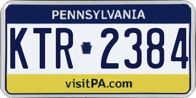 PA license plate KTR2384
