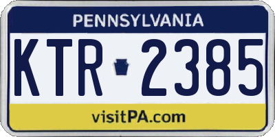 PA license plate KTR2385