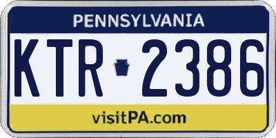 PA license plate KTR2386
