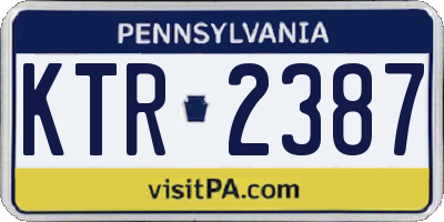 PA license plate KTR2387