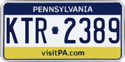 PA license plate KTR2389