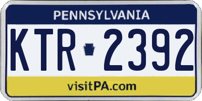 PA license plate KTR2392