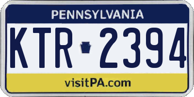 PA license plate KTR2394