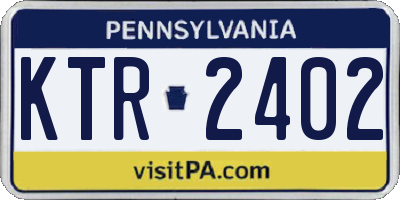 PA license plate KTR2402