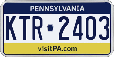 PA license plate KTR2403