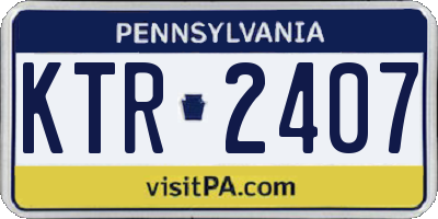 PA license plate KTR2407