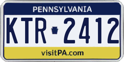 PA license plate KTR2412