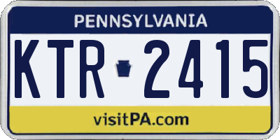 PA license plate KTR2415
