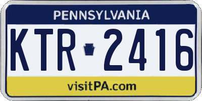 PA license plate KTR2416