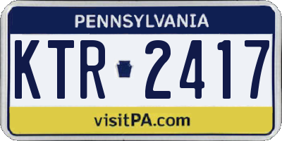 PA license plate KTR2417