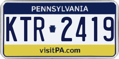 PA license plate KTR2419