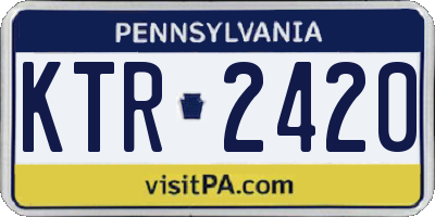 PA license plate KTR2420