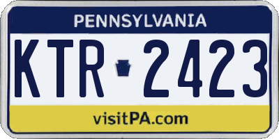 PA license plate KTR2423