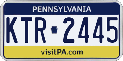PA license plate KTR2445