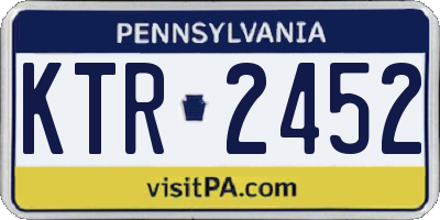 PA license plate KTR2452