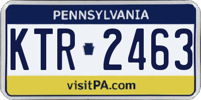 PA license plate KTR2463
