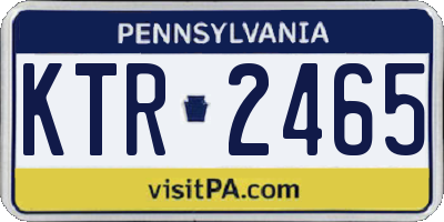 PA license plate KTR2465
