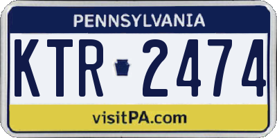 PA license plate KTR2474