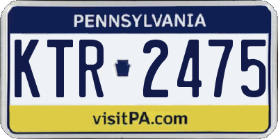 PA license plate KTR2475