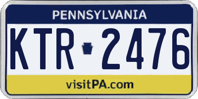 PA license plate KTR2476